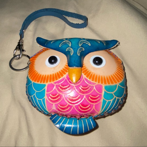 Handbags - OWL Pocket Book Change Purse keychain colorful